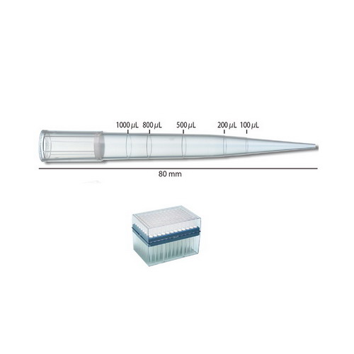 Watson盒裝濾芯吸頭, 1000ul無菌帶刻度124-1000S